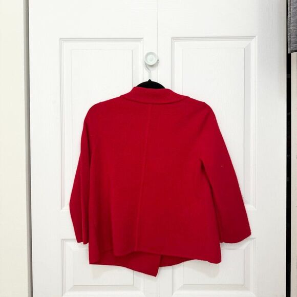 J Crew Candace Double Breasted Wool Crop Jacket Retro Patch Pocket Red Medium - Picture 2 of 9